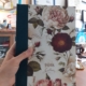 Cuaderno con lomo de tela verde Rosas