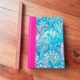 Cuaderno con Lomo de tela berenjena Papel de agua Azul