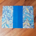 Cuaderno A5 Jaspeado azul lomo tela azul real