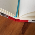 Cuaderno A5 tapa Pinceles con lomo de tela roja